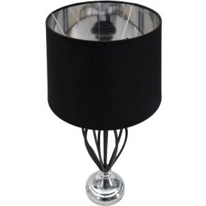 Mauro Ferretti Darky tafellamp zilver E27 Ø 28x56 cm zwart zilver