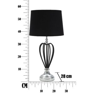 Mauro Ferretti Darky tafellamp zilver E27 Ø 28x56 cm zwart zilver