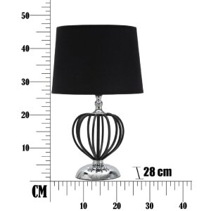 Mauro Ferretti Darky tafellamp zilver E27 Ø 28x44,5 cm zwart zilver