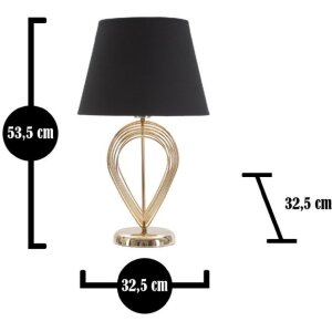 Mauro Ferretti tafellamp Maxt E27 Ø 32,5x53,5 cm goud zwart