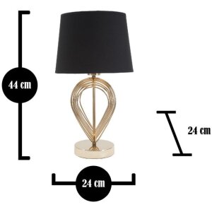 Mauro Ferretti tafellamp Maxt E27 Ø 24x44 cm goud zwart