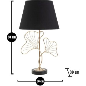 Mauro Ferretti tafellamp blad E27 Ø 30x60 cm zwart goud