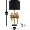 Mauro Ferretti tafellamp papegaaien E27 Ø 30x62,5 cm zwartgoud