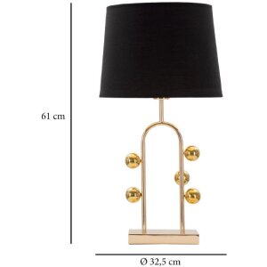 Mauro Ferretti tafellamp bubble E27 Ø 32,5x61 cm zwartgoud