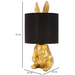 Mauro Ferretti tafellamp rabbit E27 Ø 20x43 cm goud zwart