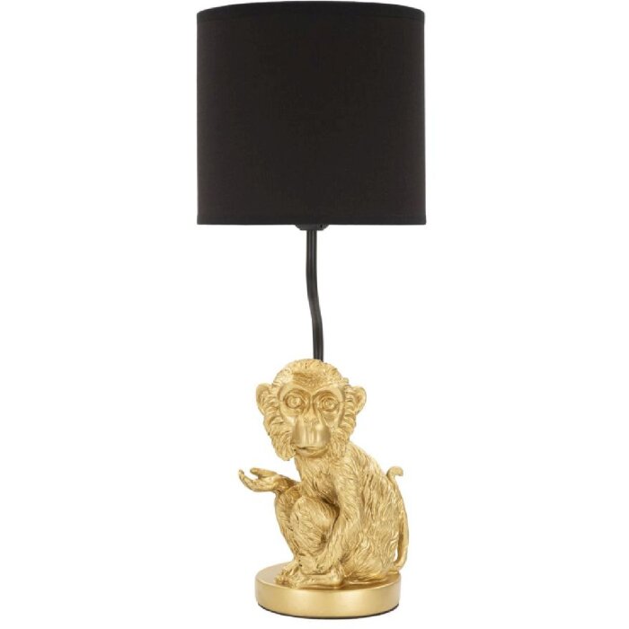 Mauro Ferretti tafellamp sitting monkey E27 Ø 20x51,5 cm goud zwart