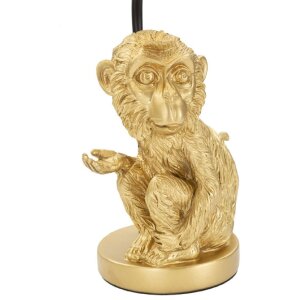 Mauro Ferretti tafellamp sitting monkey E27 Ø 20x51,5 cm goud zwart