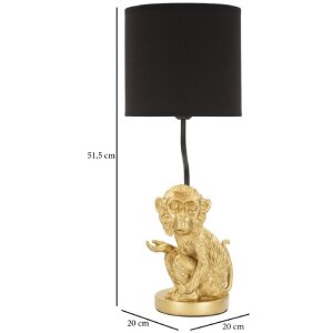 Mauro Ferretti tafellamp sitting monkey E27 Ø 20x51,5 cm goud zwart