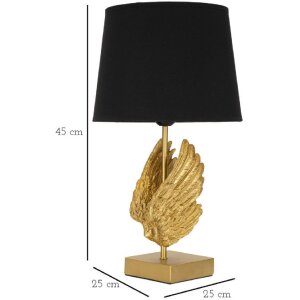 Mauro Ferretti tafellamp wing E27 Ø 25x45 cm goud zwart