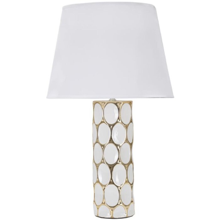 Mauro Ferretti tafellamp Glam Carv E27 Ø 34,5x56 cm witgoud