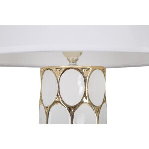 Mauro Ferretti tafellamp Glam Carv E27 Ø 34,5x56 cm witgoud