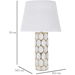 Mauro Ferretti tafellamp Glam Carv E27 Ø 34,5x56 cm witgoud