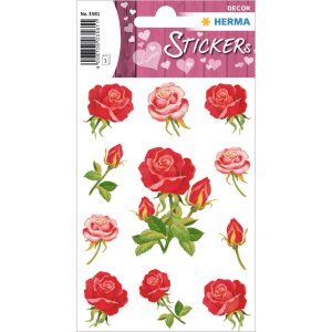 Decoratieve etiketten decor rozen 3 vellen