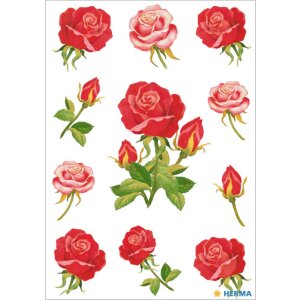 Decoratieve etiketten decor rozen 3 vellen