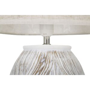 Mauro Ferretti tafellamp Atene ovaal E27 Ø 38x67 cm wit gewassen bruin