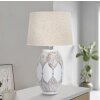 Mauro Ferretti tafellamp Atene ovaal E27 Ø 38x67 cm wit gewassen bruin