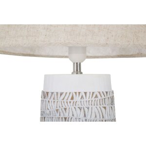 Mauro Ferretti tafellamp Nairobi E27 Ø 35x60,5 cm wit gewassen bruin