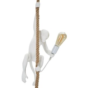 Mauro Ferretti plafondlamp monkey E27 Ø 27x32x60 cm wit bruin