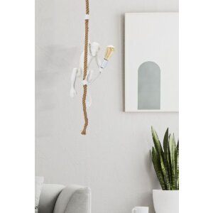 Mauro Ferretti plafondlamp monkey E27 Ø 27x32x60 cm wit bruin