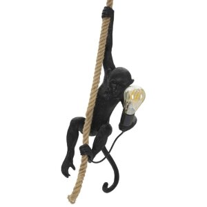 Mauro Ferretti plafondlamp monkey E27 Ø 27x32x60 cm zwart bruin