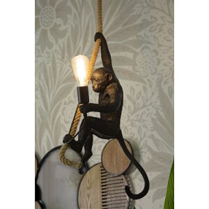Mauro Ferretti plafondlamp monkey E27 Ø 27x32x60 cm zwart bruin