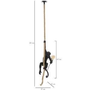 Mauro Ferretti plafondlamp monkey E27 Ø 27x32x60 cm zwart bruin
