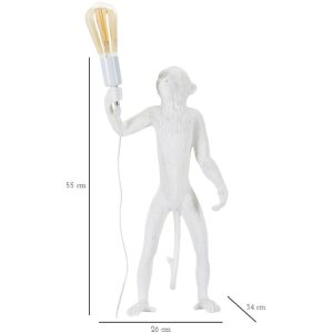 Mauro Ferretti tafellamp monkey E27 Ø 26x34x55 cm wit