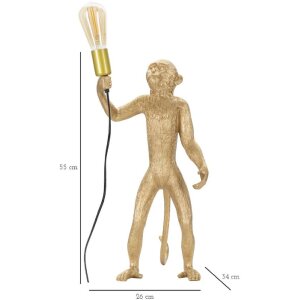 Mauro Ferretti tafellamp monkey E27 Ø 26x34x55 cm goud