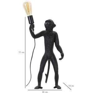 Mauro Ferretti tafellamp monkey E27 Ø 26x34x55 cm zwart