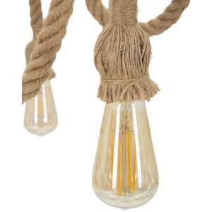 Mauro Ferretti plafondlamp rope cirkel 6-lichts E27 Ø 64x90 cm bruin zwart