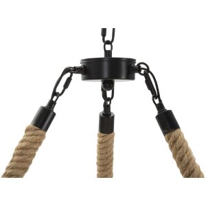 Mauro Ferretti plafondlamp rope cirkel 6-lichts E27 Ø 64x90 cm bruin zwart