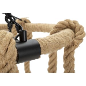 Mauro Ferretti plafondlamp rope cirkel 6-lichts E27 Ø 64x90 cm bruin zwart