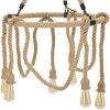 Mauro Ferretti plafondlamp rope cirkel 6-lichts E27 Ø 64x90 cm bruin zwart