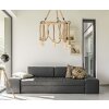 Mauro Ferretti plafondlamp rope cirkel 6-lichts E27 Ø 64x90 cm bruin zwart