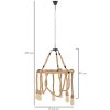 Mauro Ferretti plafondlamp rope cirkel 6-lichts E27 Ø 64x90 cm bruin zwart