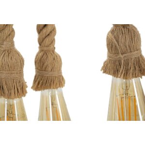 Mauro Ferretti plafondlamp bamboe touw 6-lichts E27 80x15x120 cm bruin