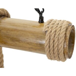 Mauro Ferretti plafondlamp bamboe touw 6-lichts E27 80x15x120 cm bruin