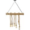 Mauro Ferretti plafondlamp bamboe touw 6-lichts E27 80x15x120 cm bruin