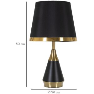 Mauro Ferretti tafellamp Blacky E27 Ø 28x50 cm zwartgoud
