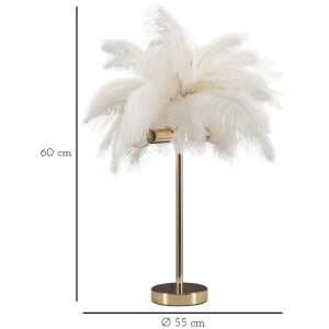 Mauro Ferretti tafellamp palmboom 2-lichts E14 Ø 40x55 cm witgoud