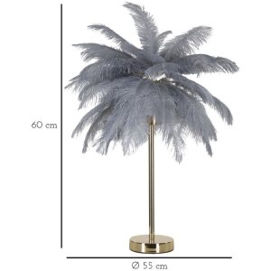 Mauro Ferretti tafellamp palmboom 2-lichts E14 Ø 55x60 cm grijs goud