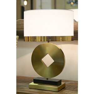 Mauro Ferretti tafellamp Coin E270 Ø 30x53 cm goud wit