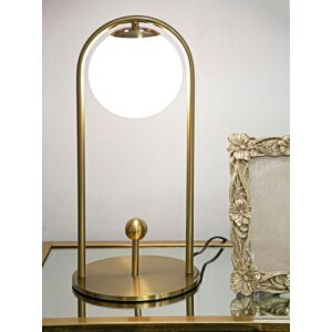 Mauro Ferretti tafellamp Glamy Arc E14 Ø 21x47 cm goud wit
