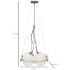 Mauro Ferretti plafondlamp Japan vierkant 4-lichts E27 45x45x20 cm goud wit