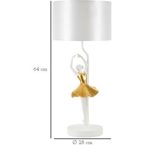 Mauro Ferretti tafellamp dancer E27 Ø 28x64 cm goud wit