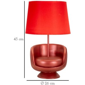 Mauro Ferretti tafellamp mid-eeuws E27 26x43 cm rood