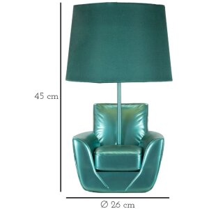Mauro Ferretti tafellamp mid-eeuws E27 26x43 cm turquoise