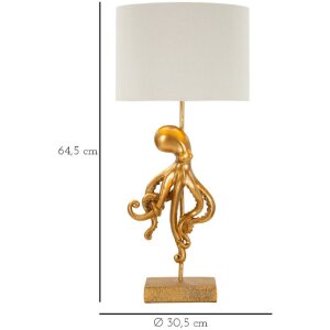 Mauro Ferretti tafellamp Octopus E27 diameter 30,5x64,5 cm goud wit
