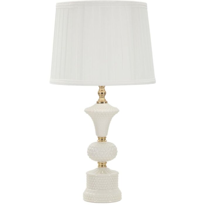 Mauro Ferretti tafellamp Caserta E27 Ø30x57cm wit goud
