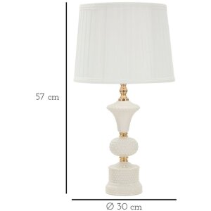Mauro Ferretti tafellamp Caserta E27 Ø30x57cm wit goud
